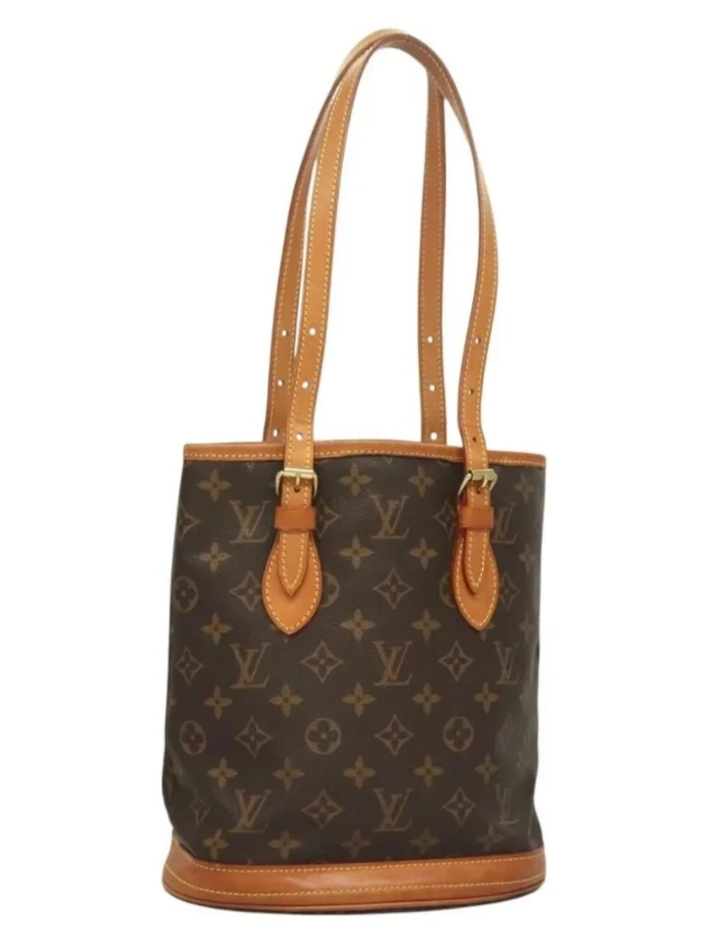 LOUIS VUITTON Monogram Bucket PM Shoulder Bag M42238 LV Auth